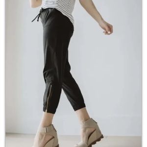 Albion Jetsetter Active Joggers Pants  Black Zipper Ankle Size Small #372 #41